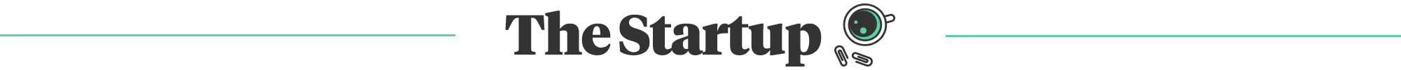 The Startup logo with a coffee cup icon between two green lines