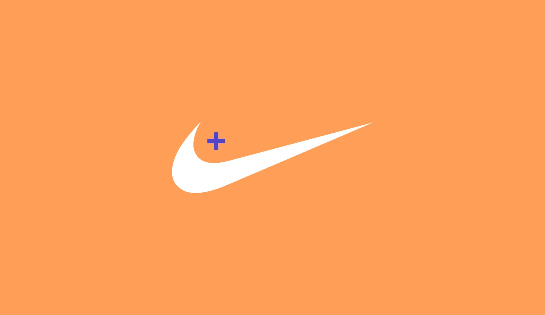 The Nike+ swoosh, white on orange