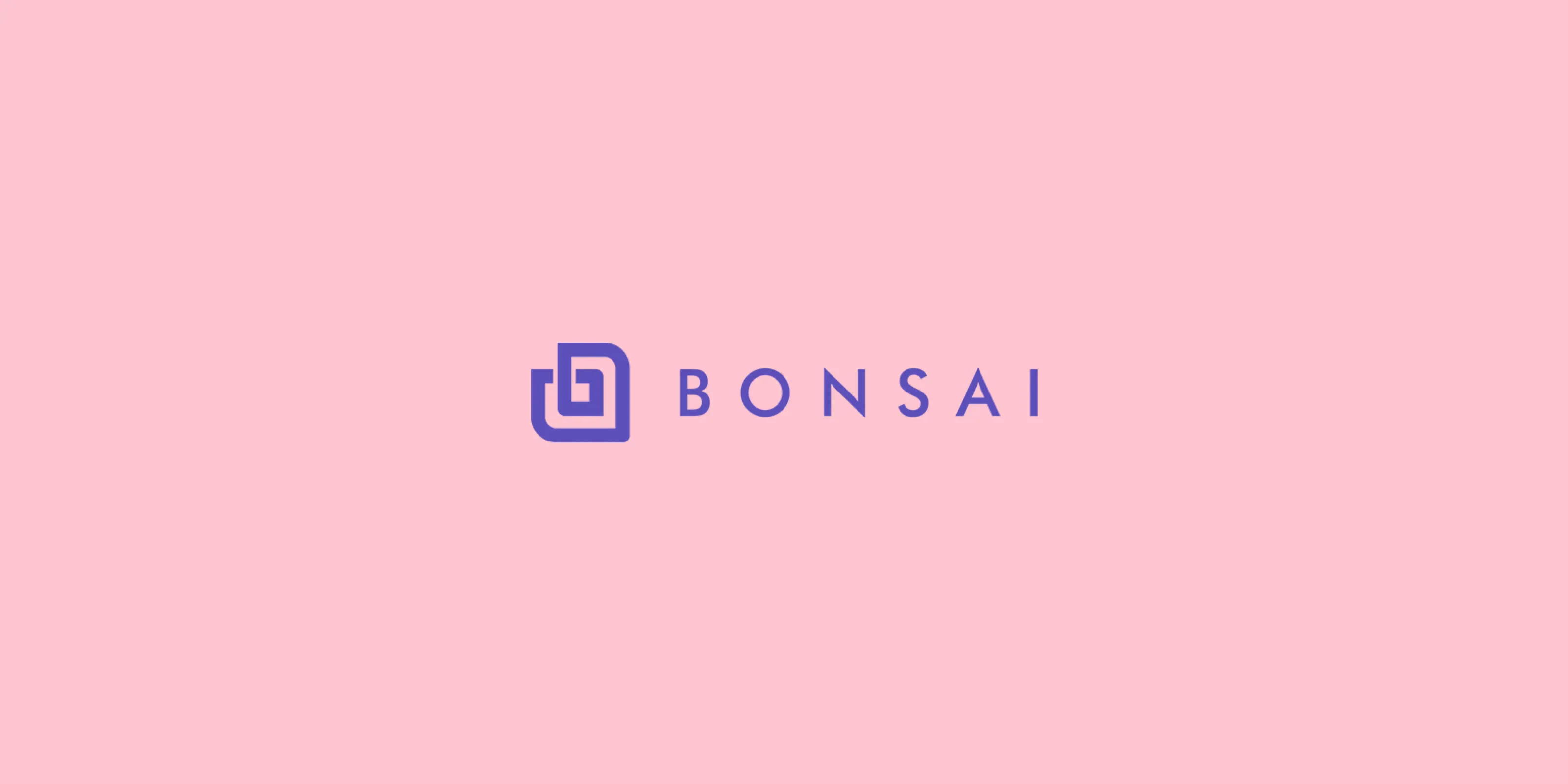 The Bonsai logo, violet on pink