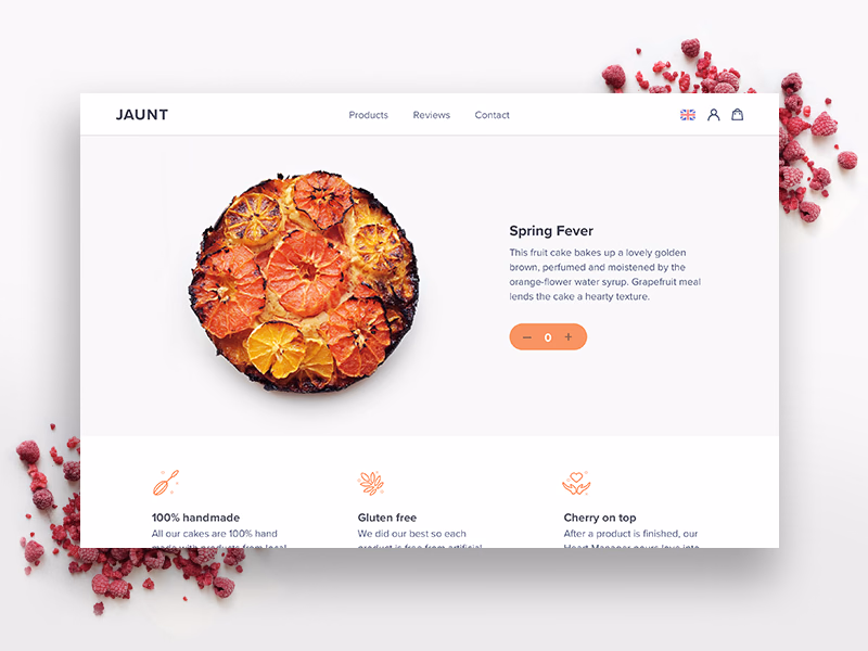 Cake product page draft for Jaunt bakery