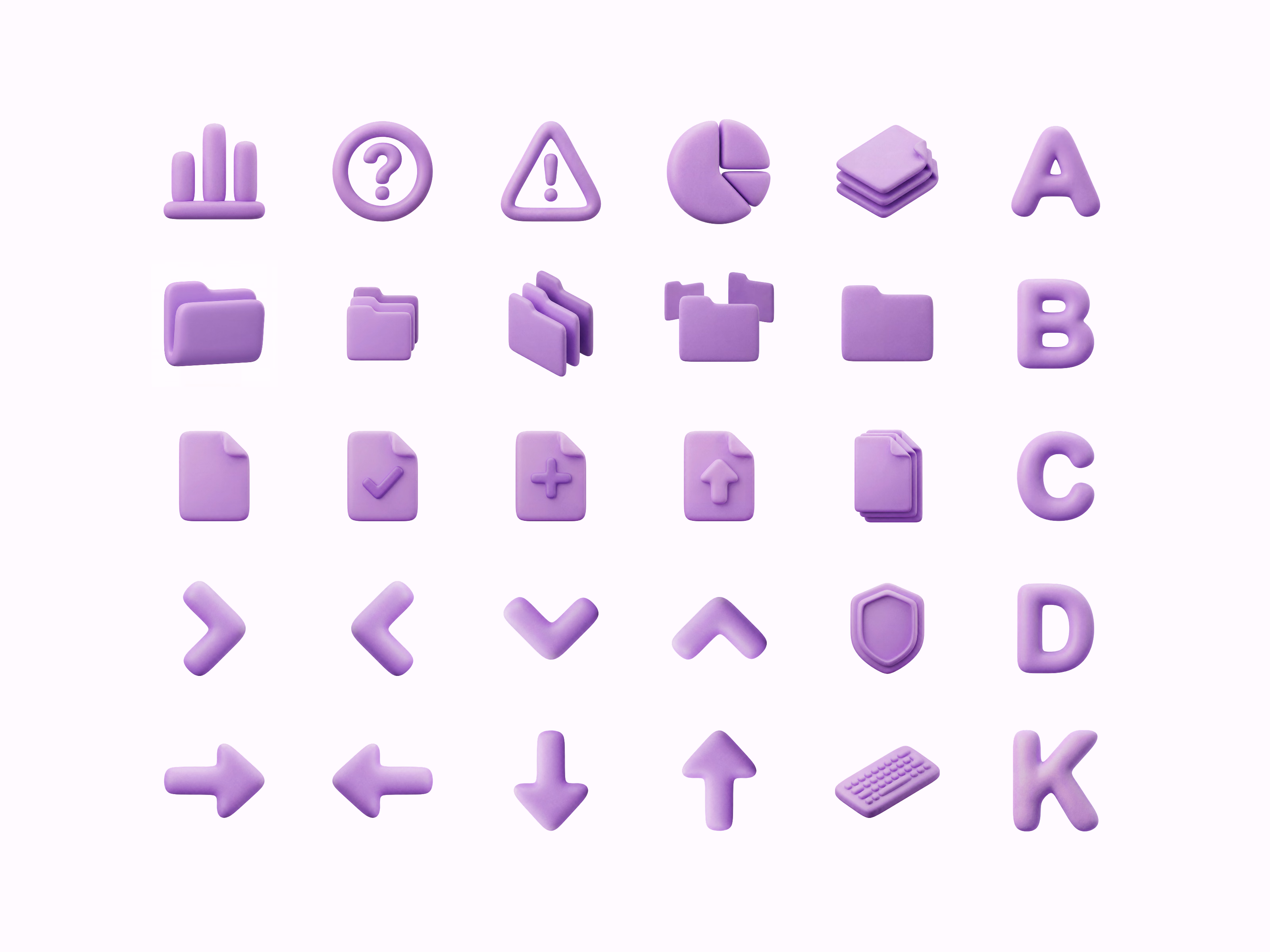 3D clay icon set volume 2 for interface basics