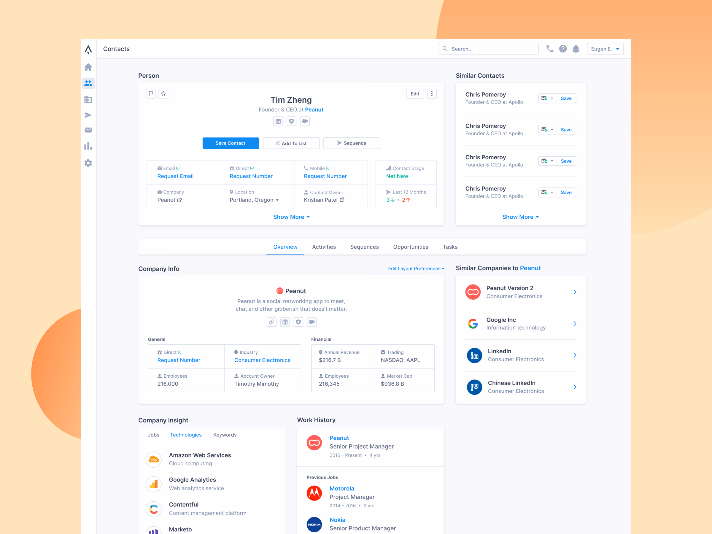 First contact page draft for Apollo