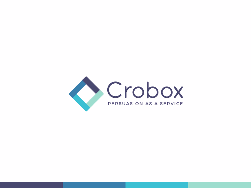Crobox logo and four-color brand palette