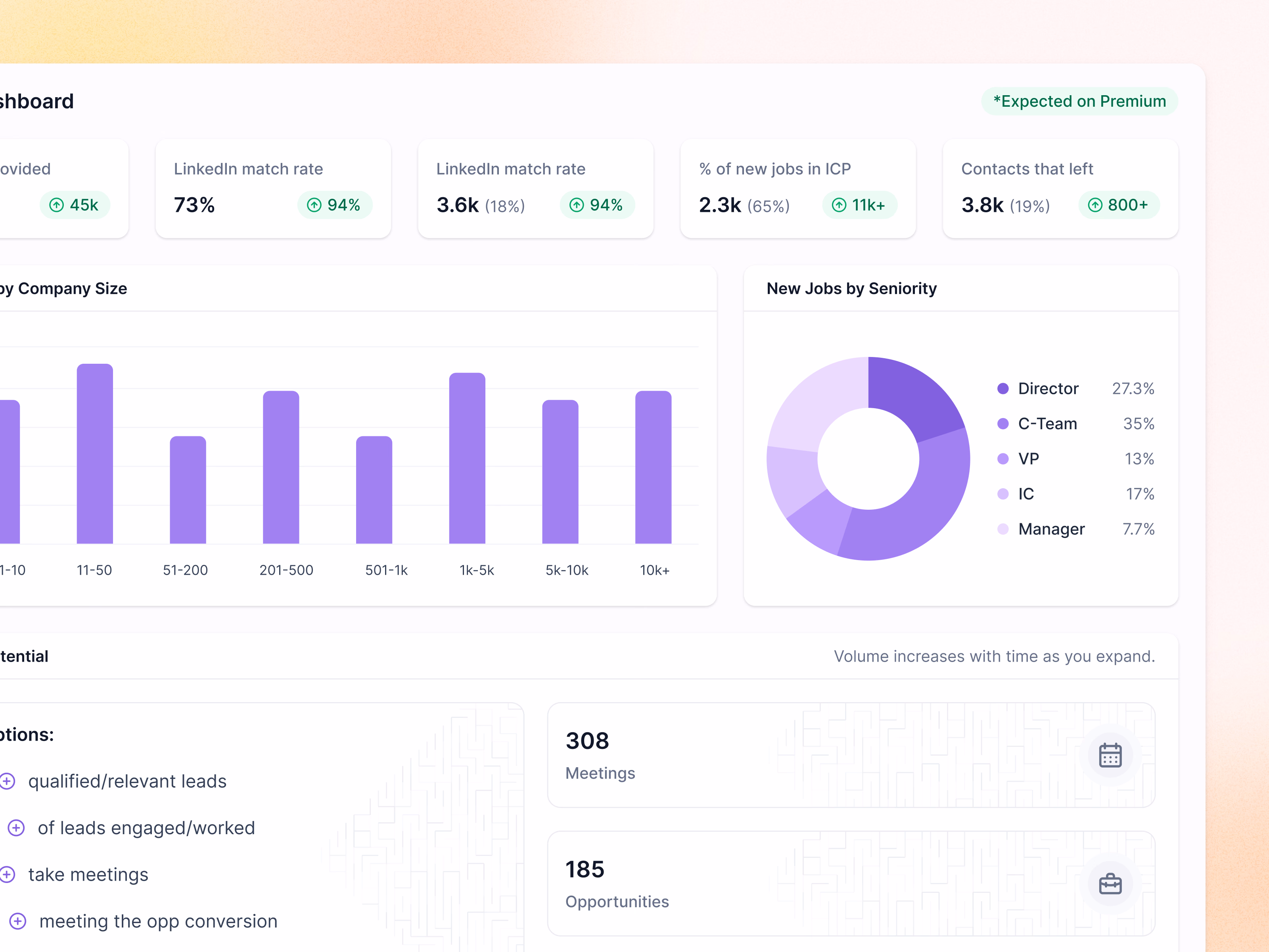 ROI dashboard exploration for Lantern's AI CRM