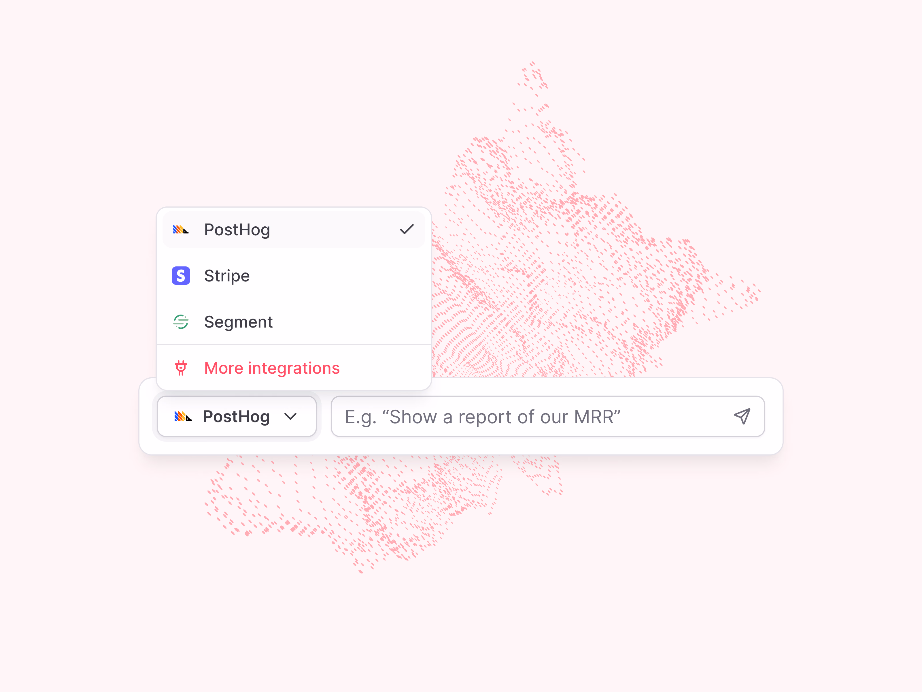 AI prompt bar data source selector in Stealth AI
