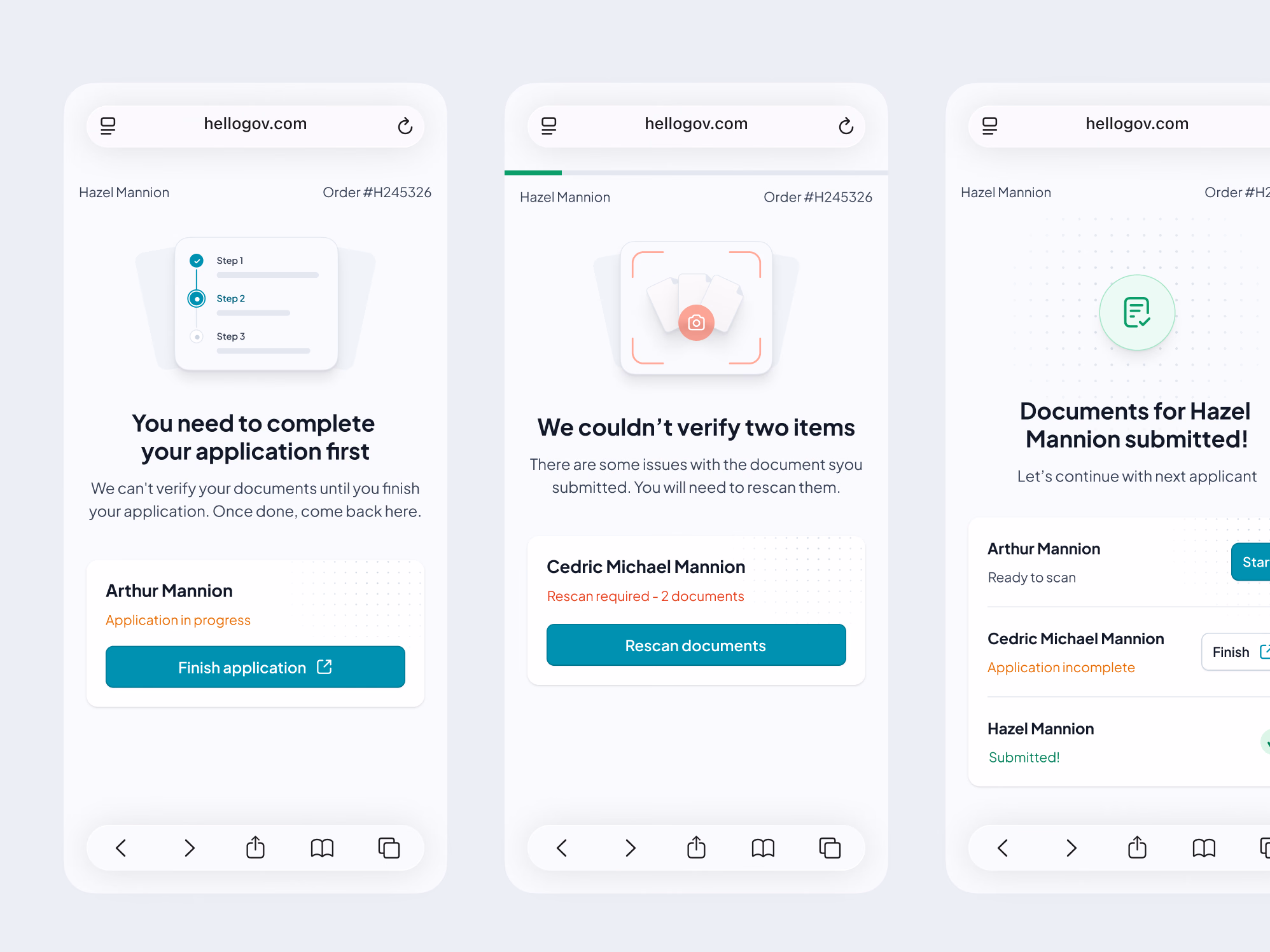 Mobile document verification edge cases for HelloGov