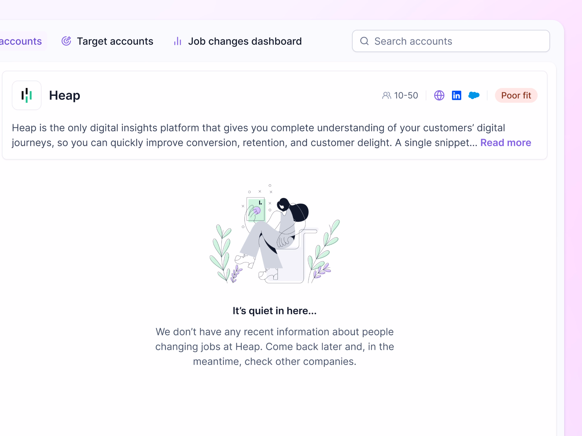 Job change tracking empty state in Lantern