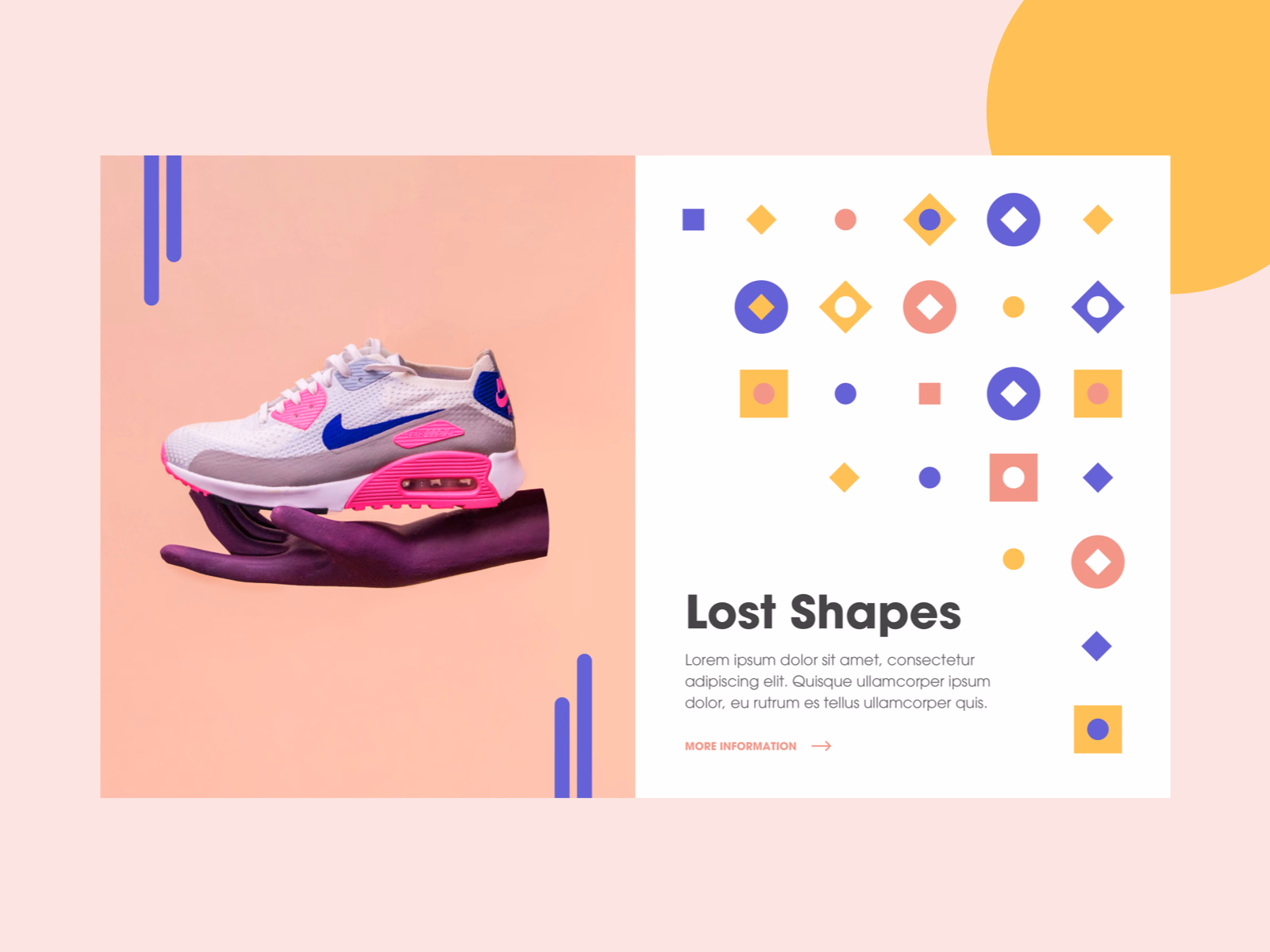 Lost Shapes sneaker website hero exploration