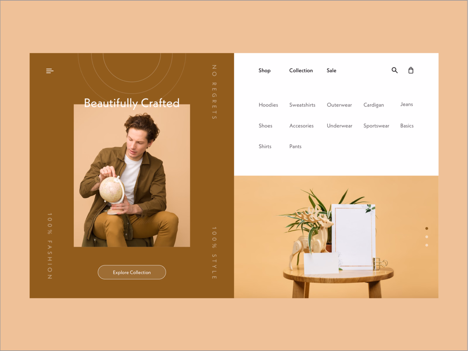 Fashion store home page layout exploration