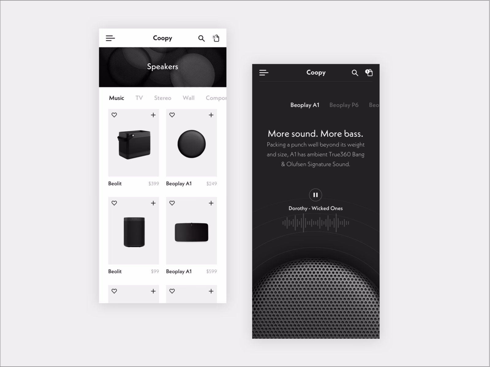 Coopy speaker store mobile app exploration