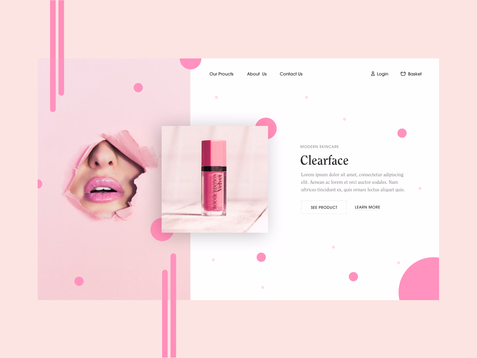 Clearface skincare brand hero exploration