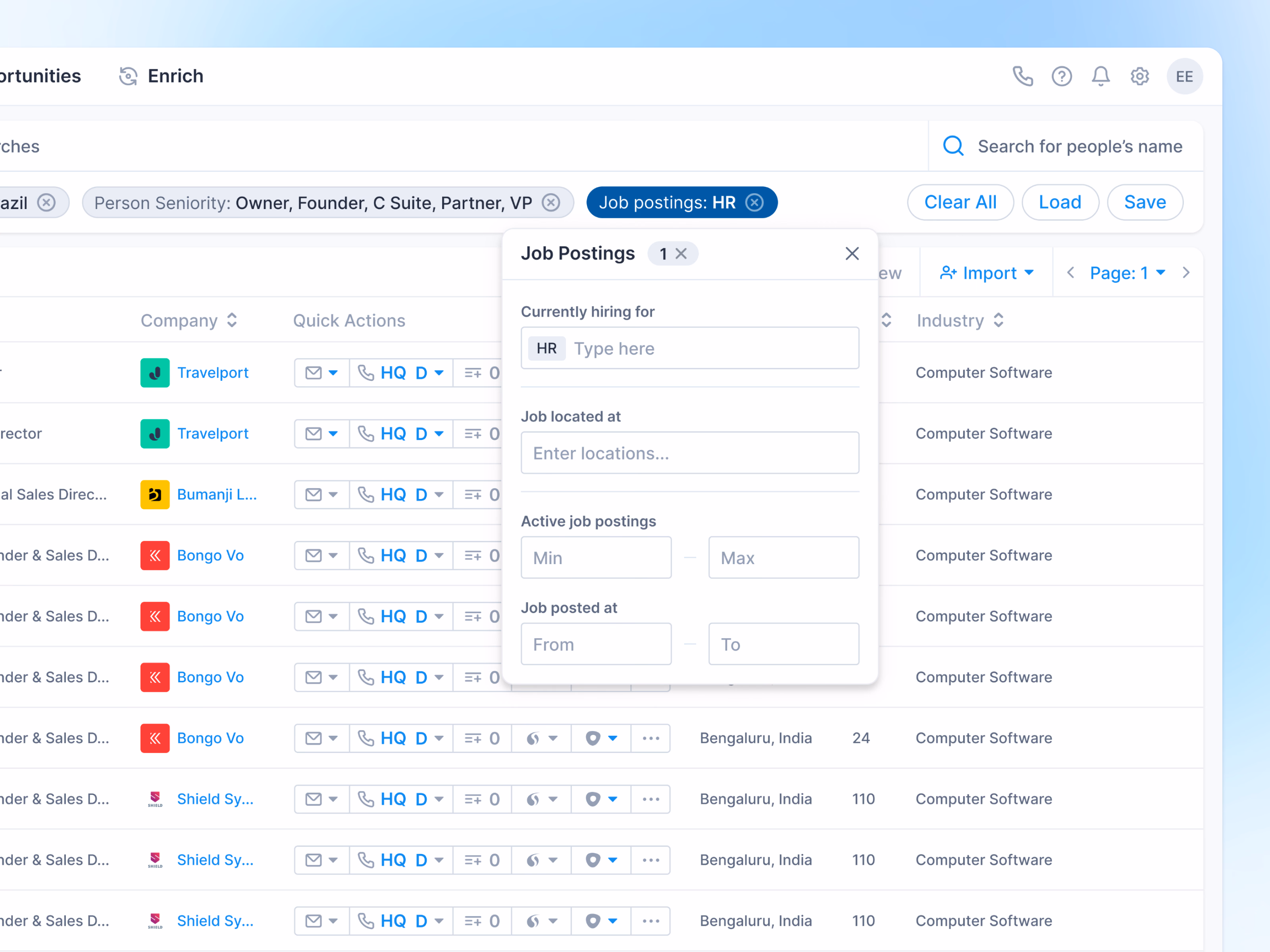 Job postings filter draft for Apollo people search