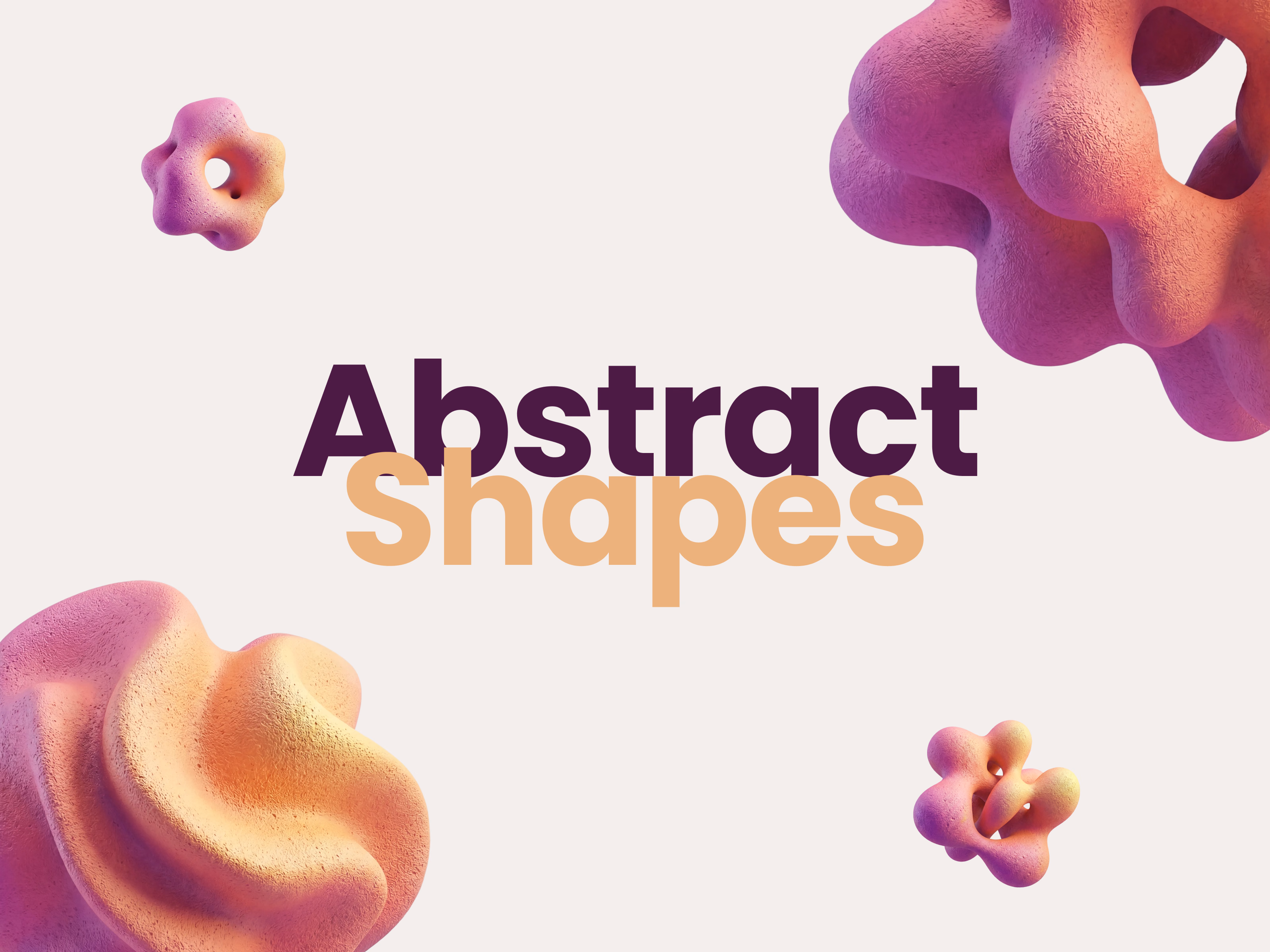 Free abstract 3D shapes pack with grainy texture