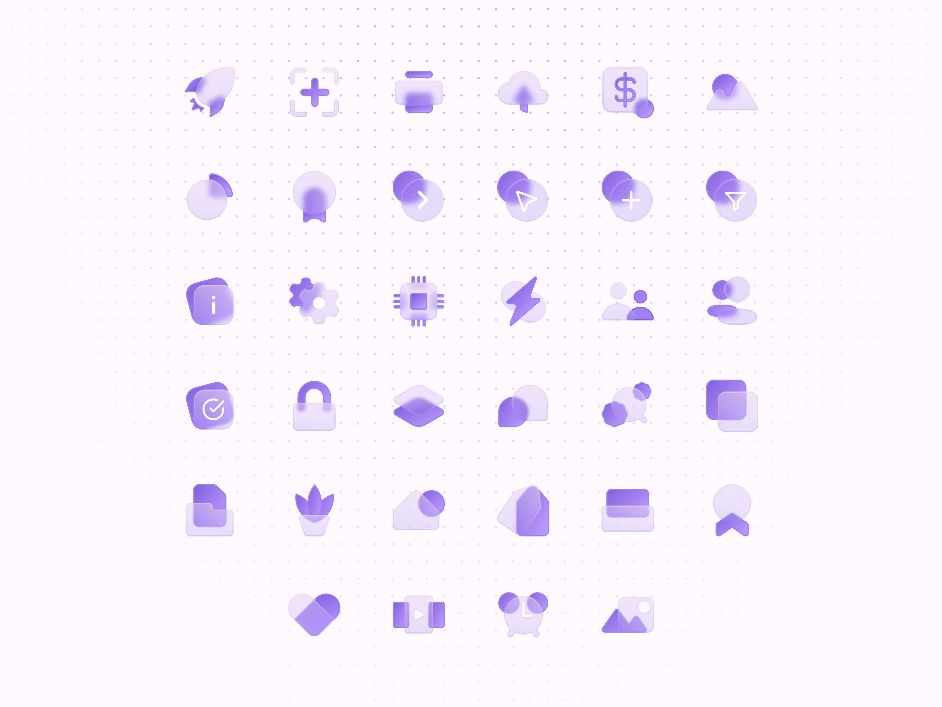 Frosted glass icon set for Lantern