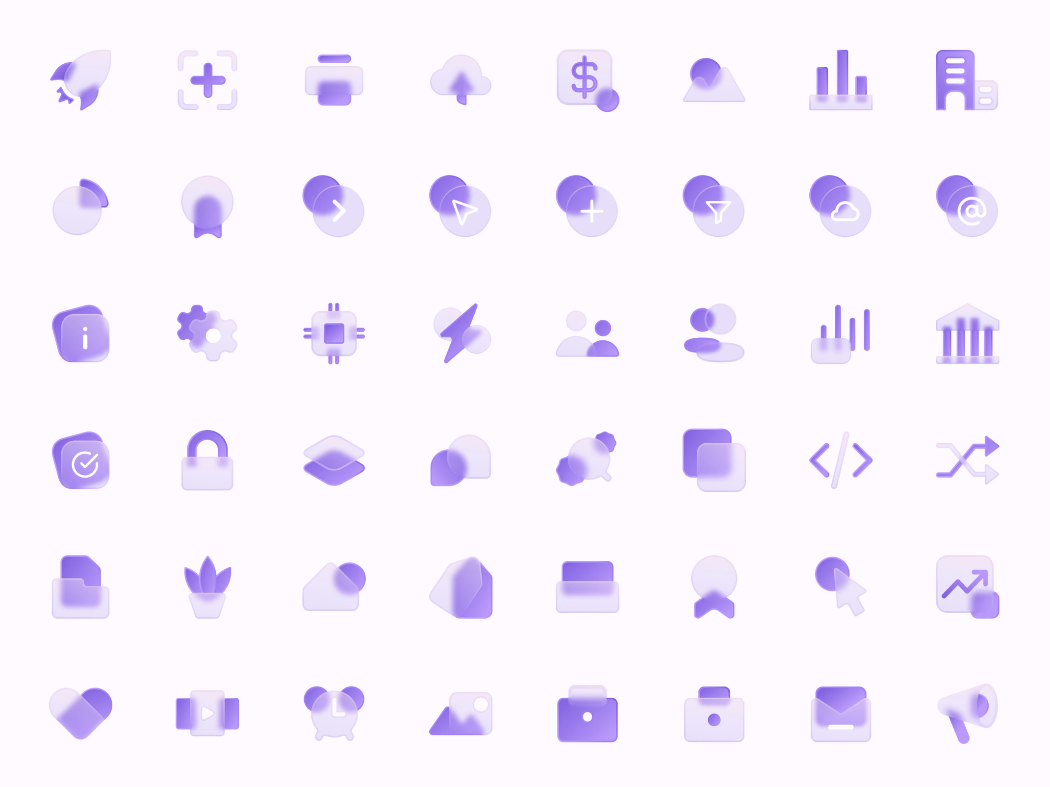 Second version of Lantern's glass icon set
