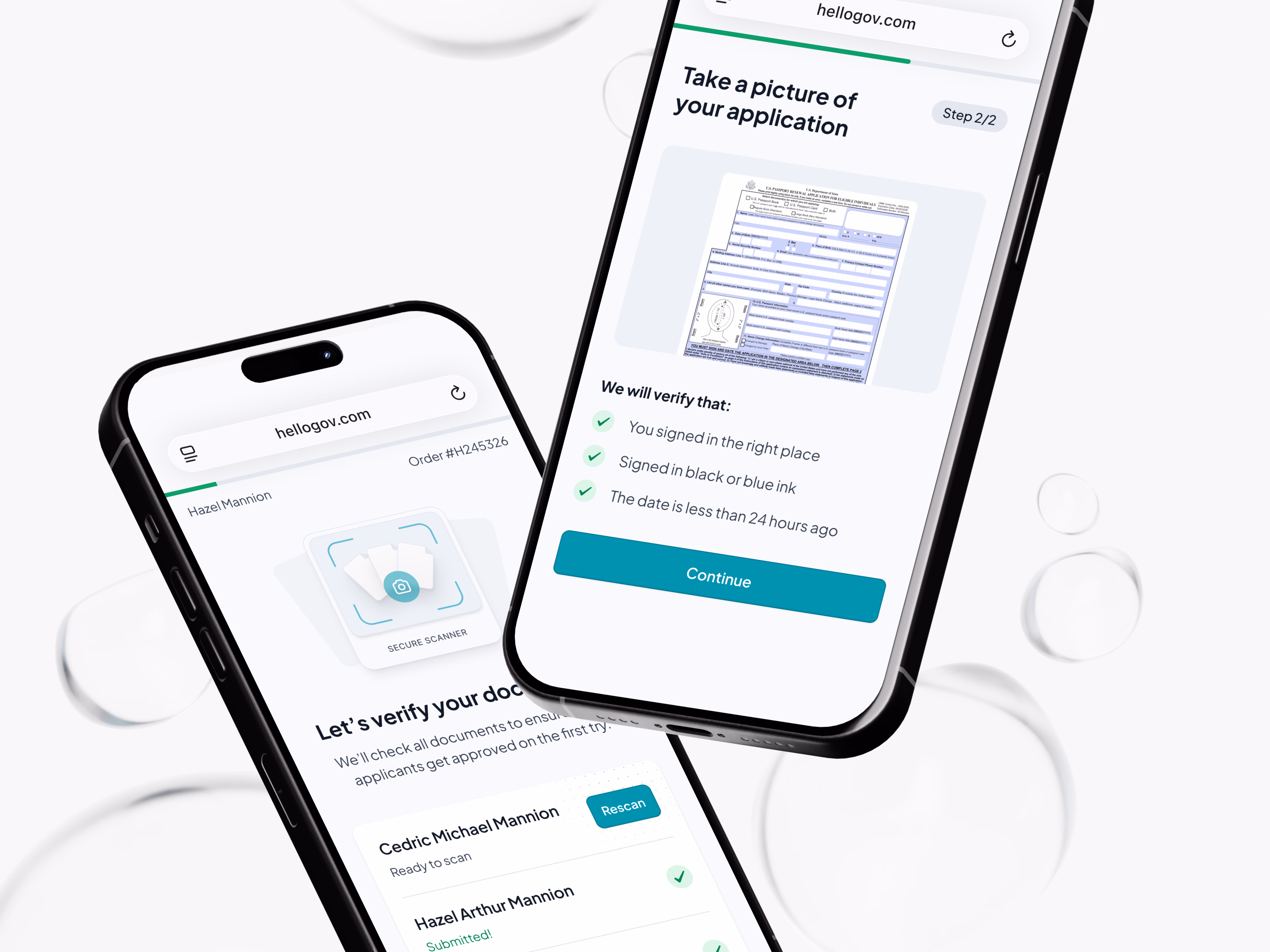Passport document scanning flow for HelloGov mobile