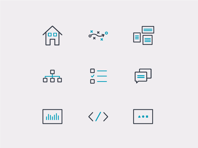 Services icon set for the Laroche.co studio website