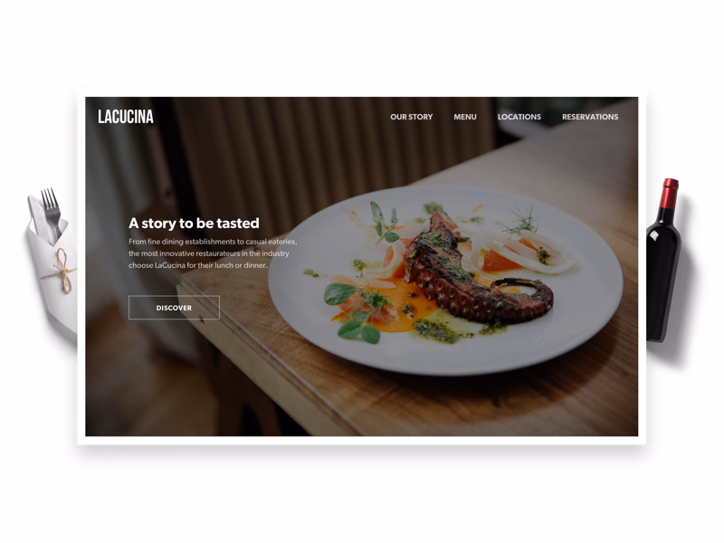 LaCucina restaurant website redesign and rebrand