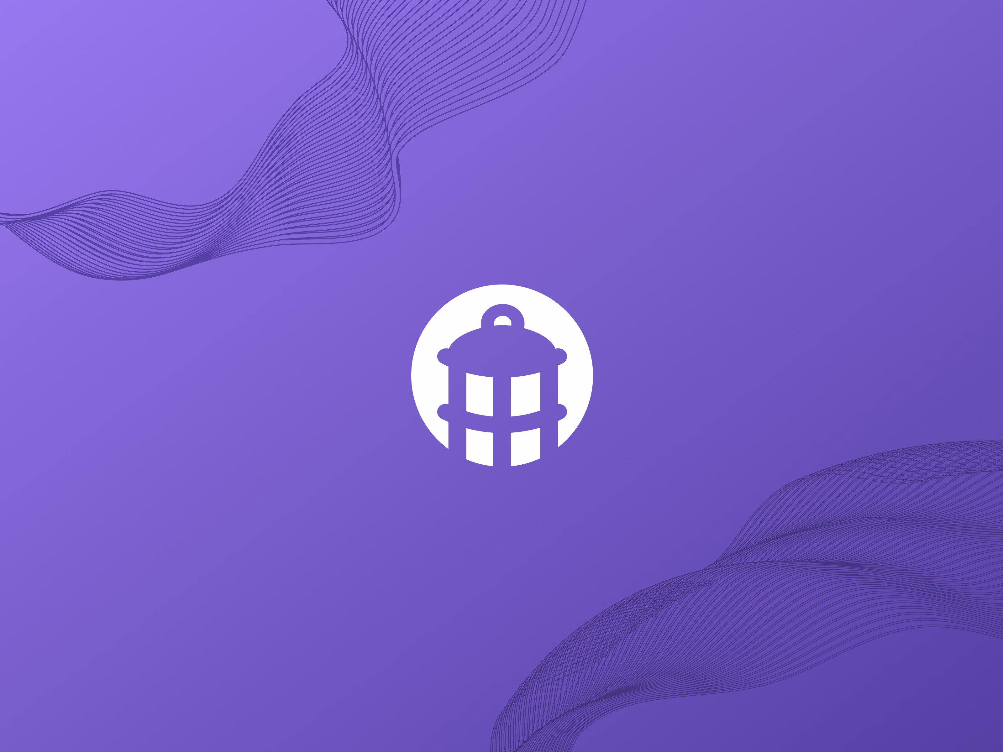 Lantern logo icon on purple gradient