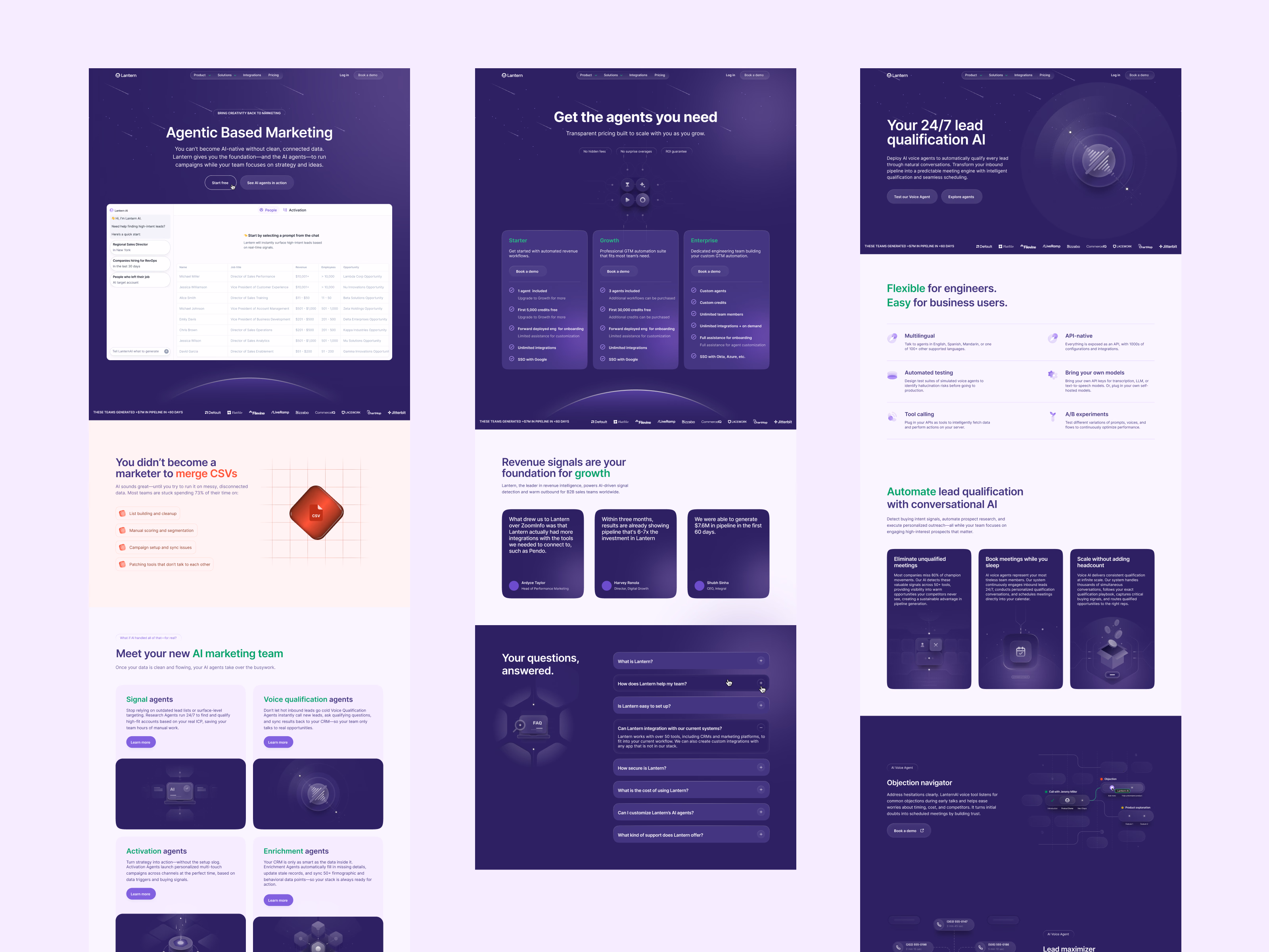 Lantern website multi-page system exploration