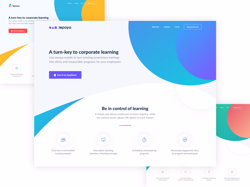Color palette test for Lepaya learning website