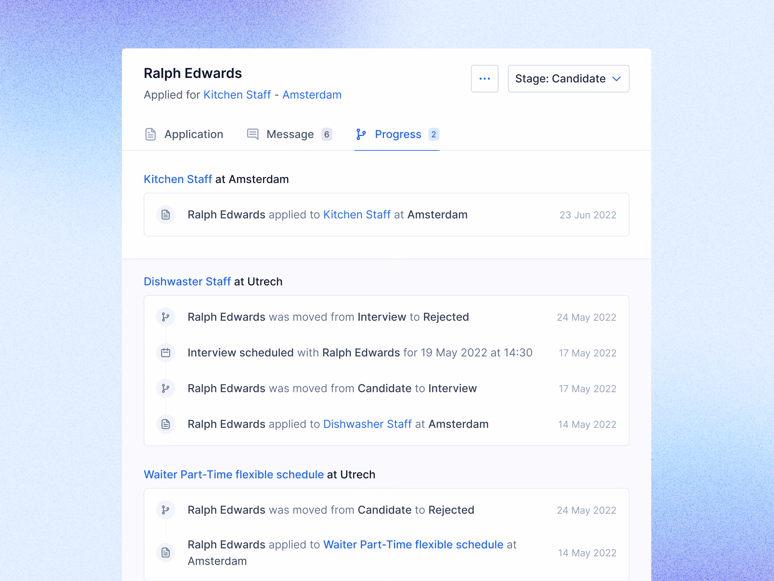 Candidate activity log draft for Teero
