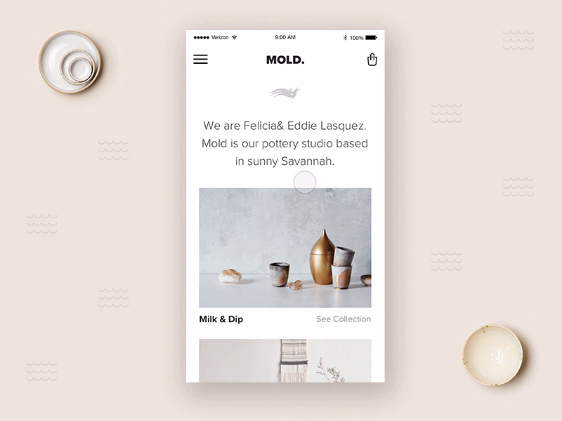 Pottery studio online shop exploration for MOLD