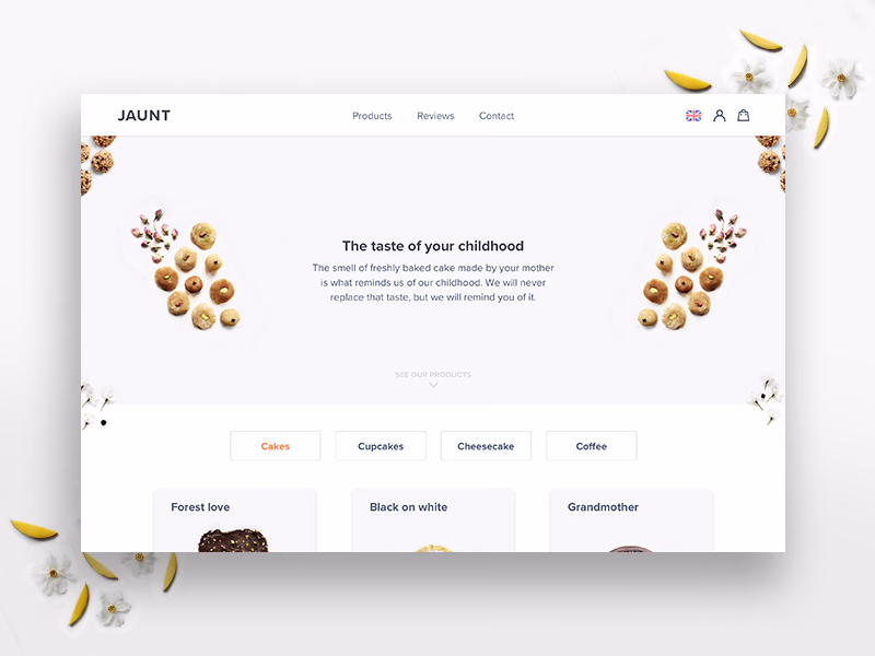 Bakery webshop product and checkout for Jaunt
