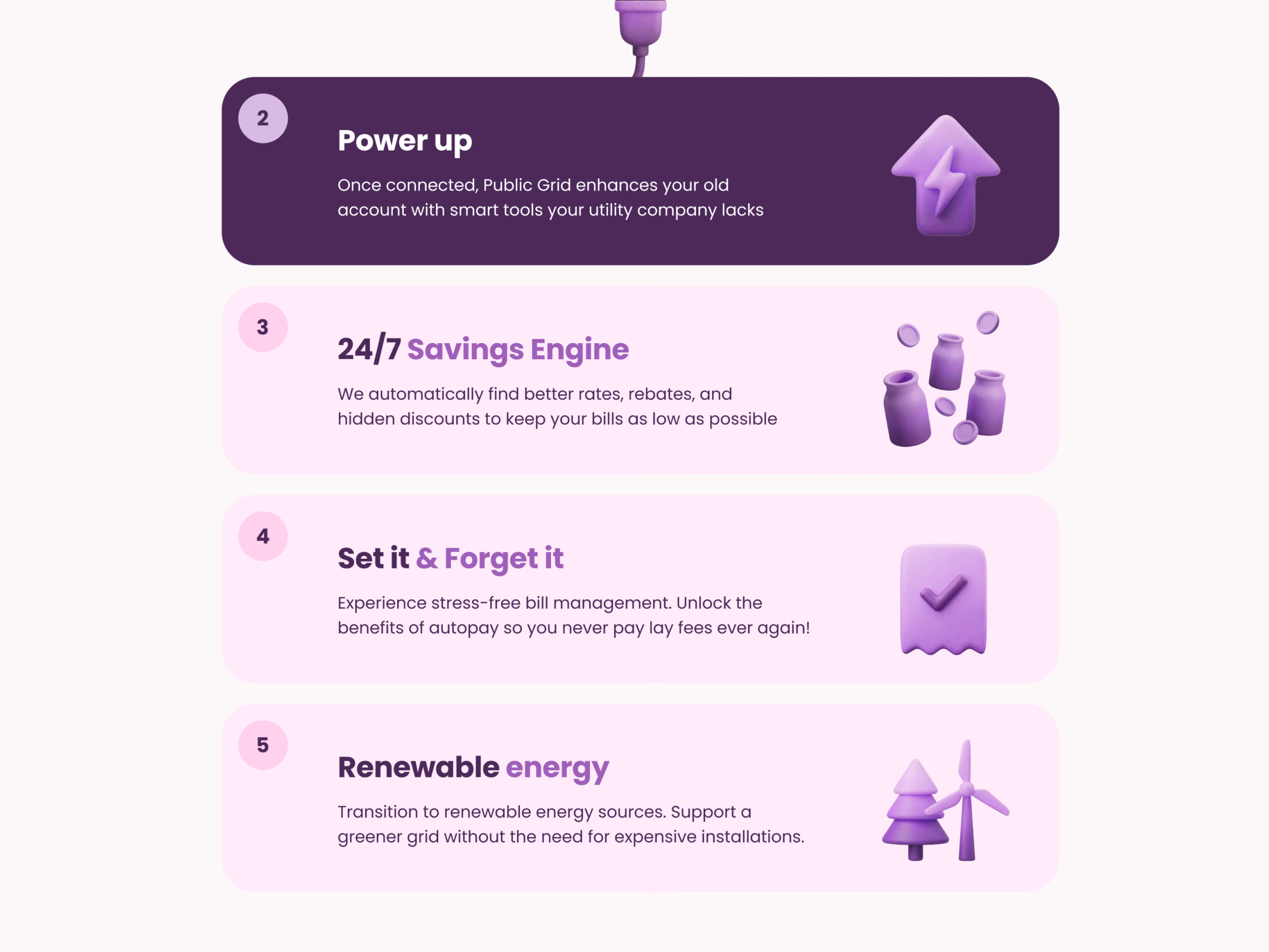 How it works section exploration for Public Grid