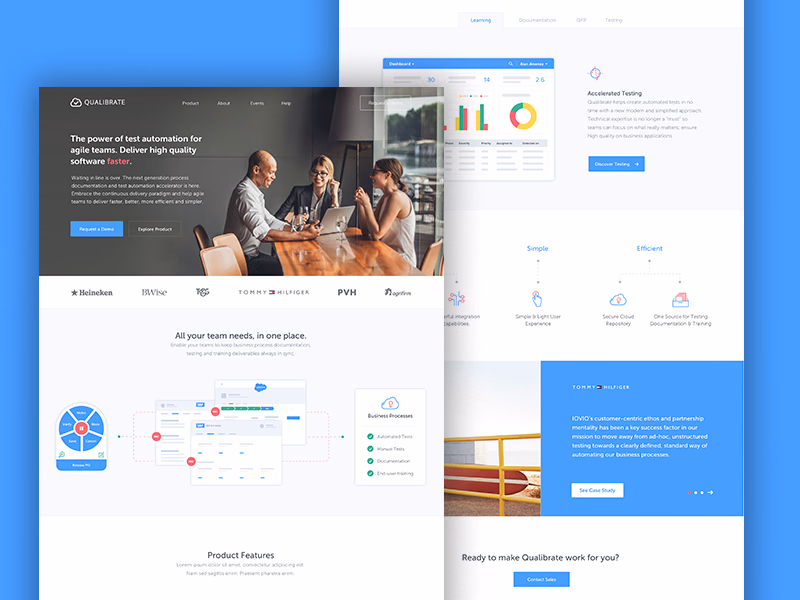 Qualibrate test automation homepage redesign