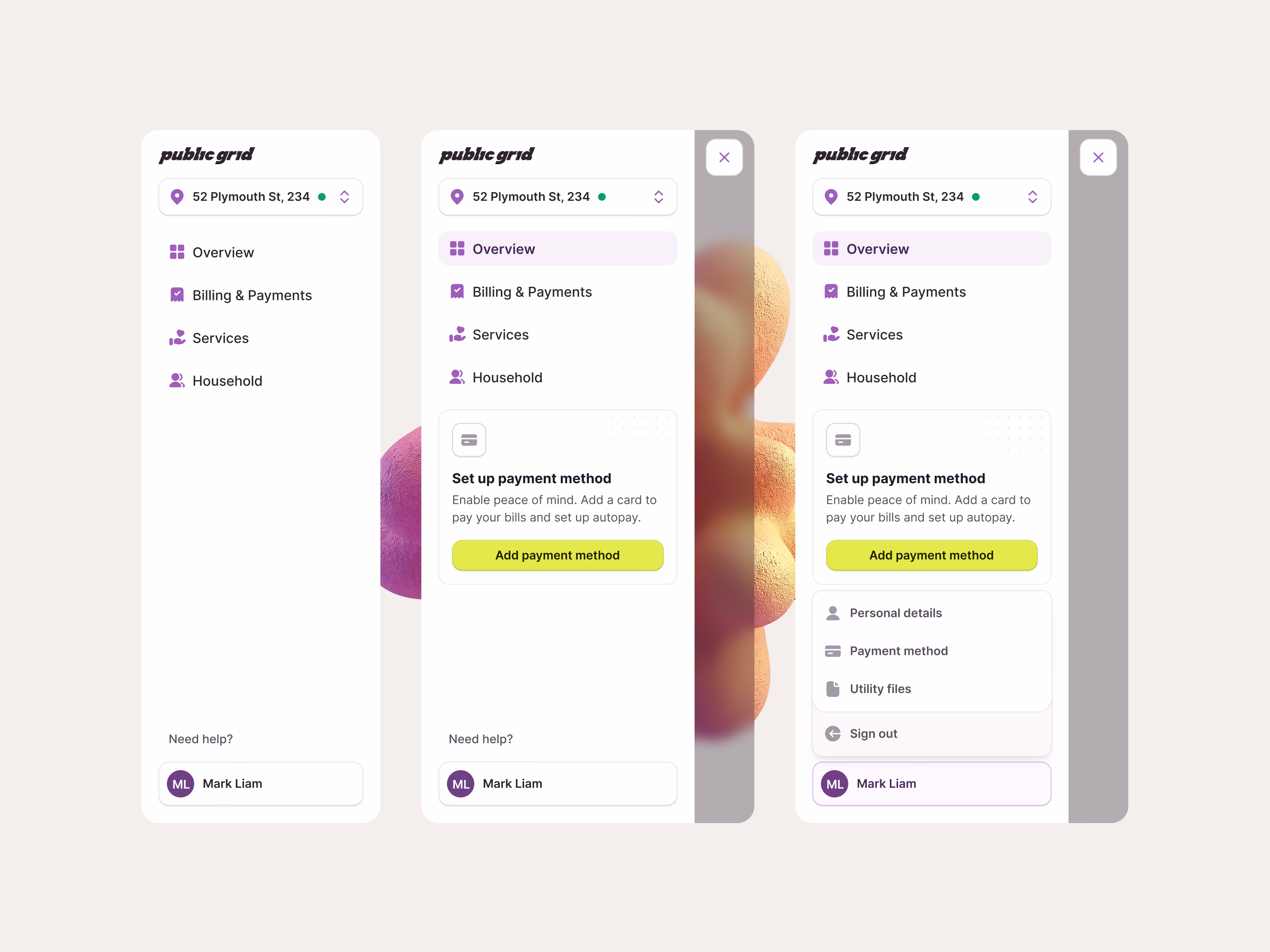 Responsive sidebar and mobile menu for Public Grid