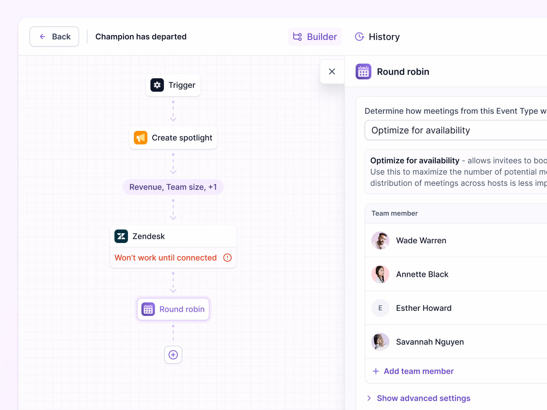 Round robin meeting step in Lantern workflows