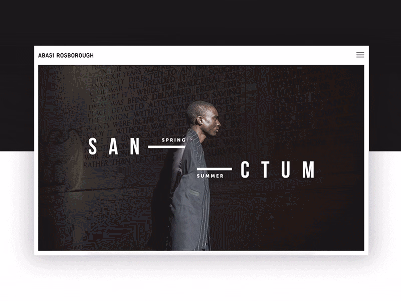 Sanctum lookbook animation for Abasi Rosborough