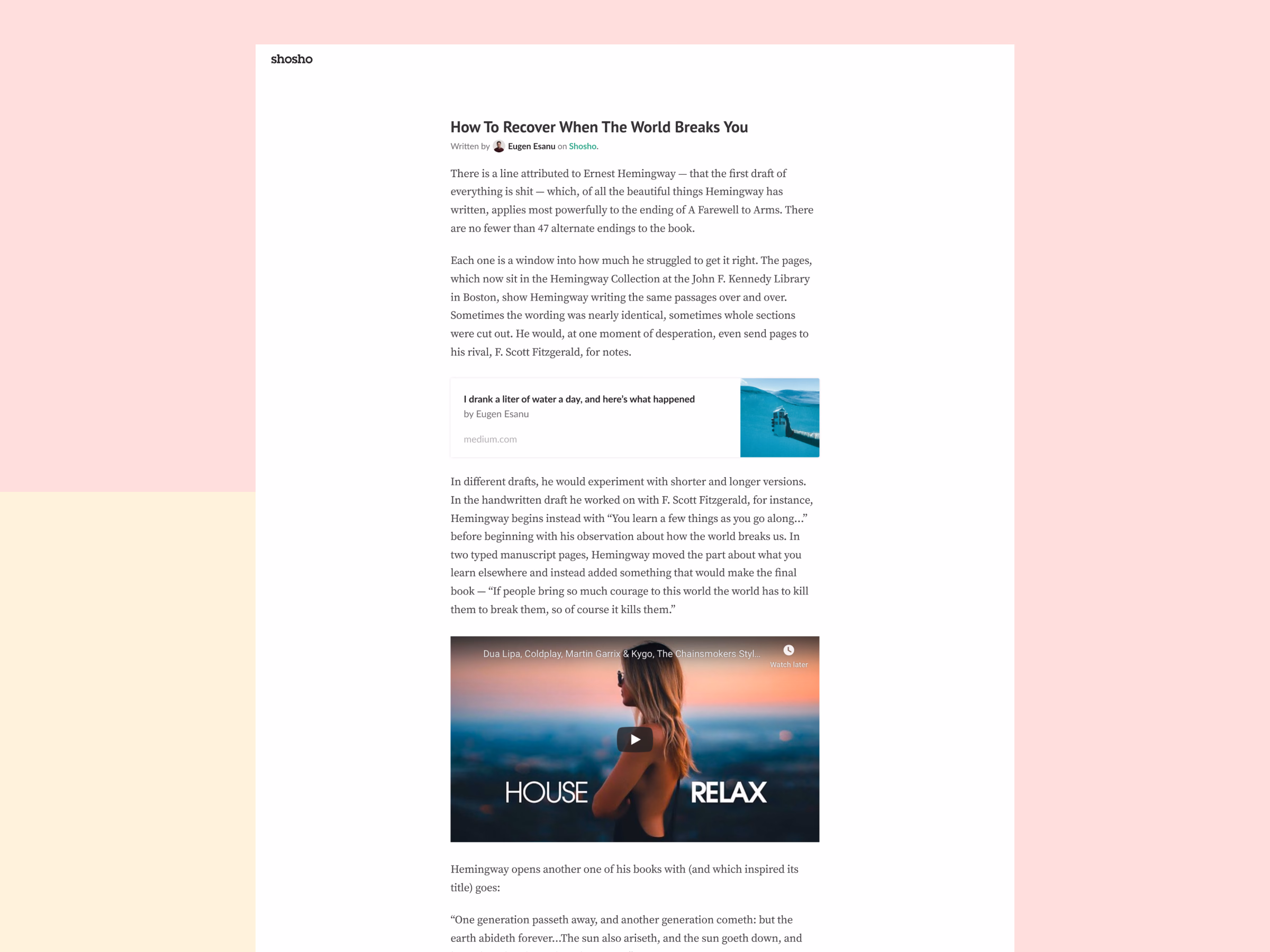 Public shared story page for Shosho