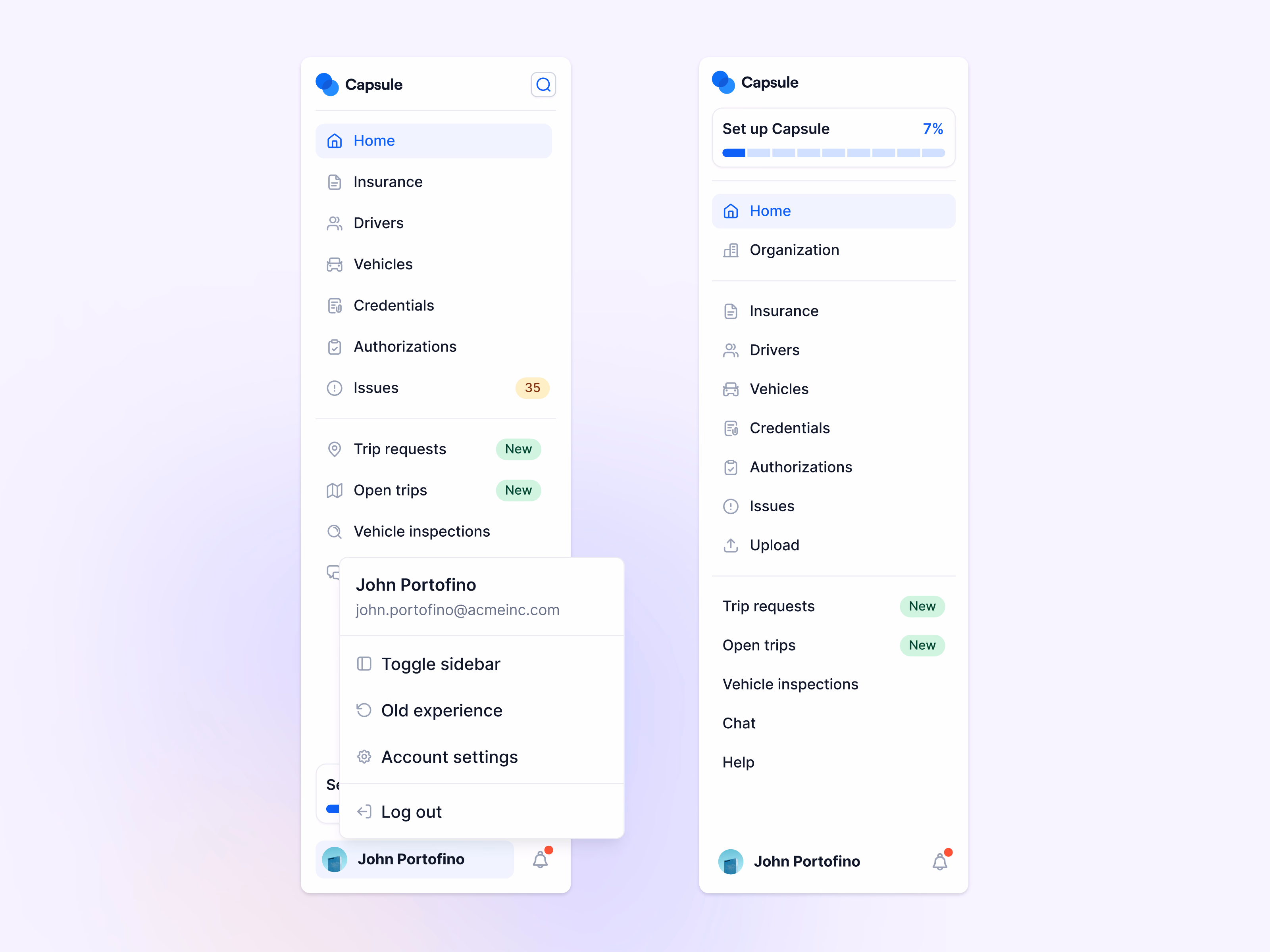 Complicore sidebar exploration for drivers and trips