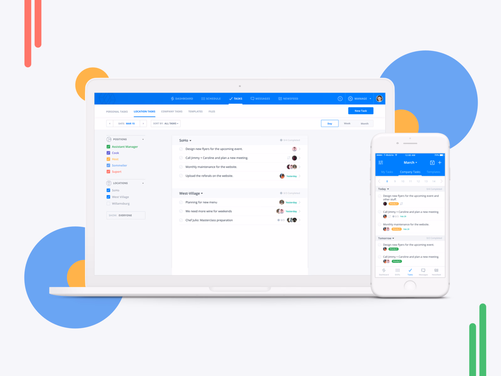 To-do list redesign for the Sling app, desktop and mobile
