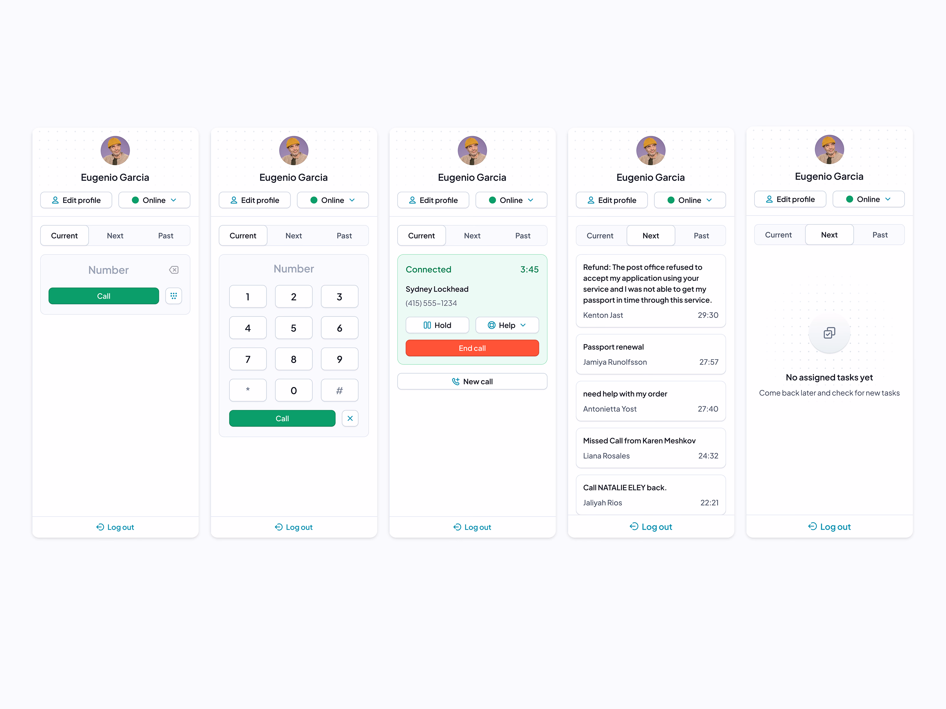 Support calling tool for HelloGov's passport admin panel