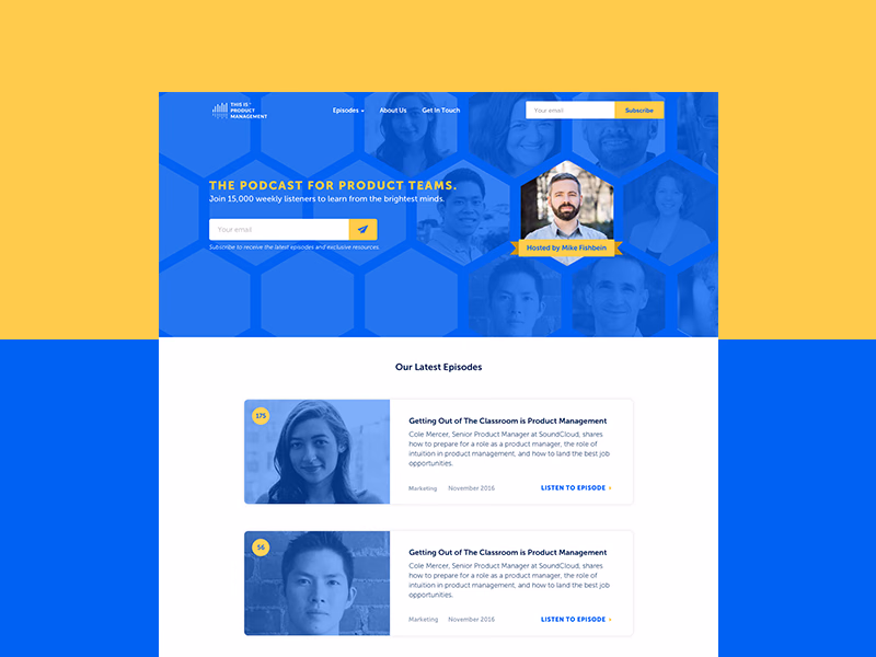 Podcast homepage for This Is Product Management