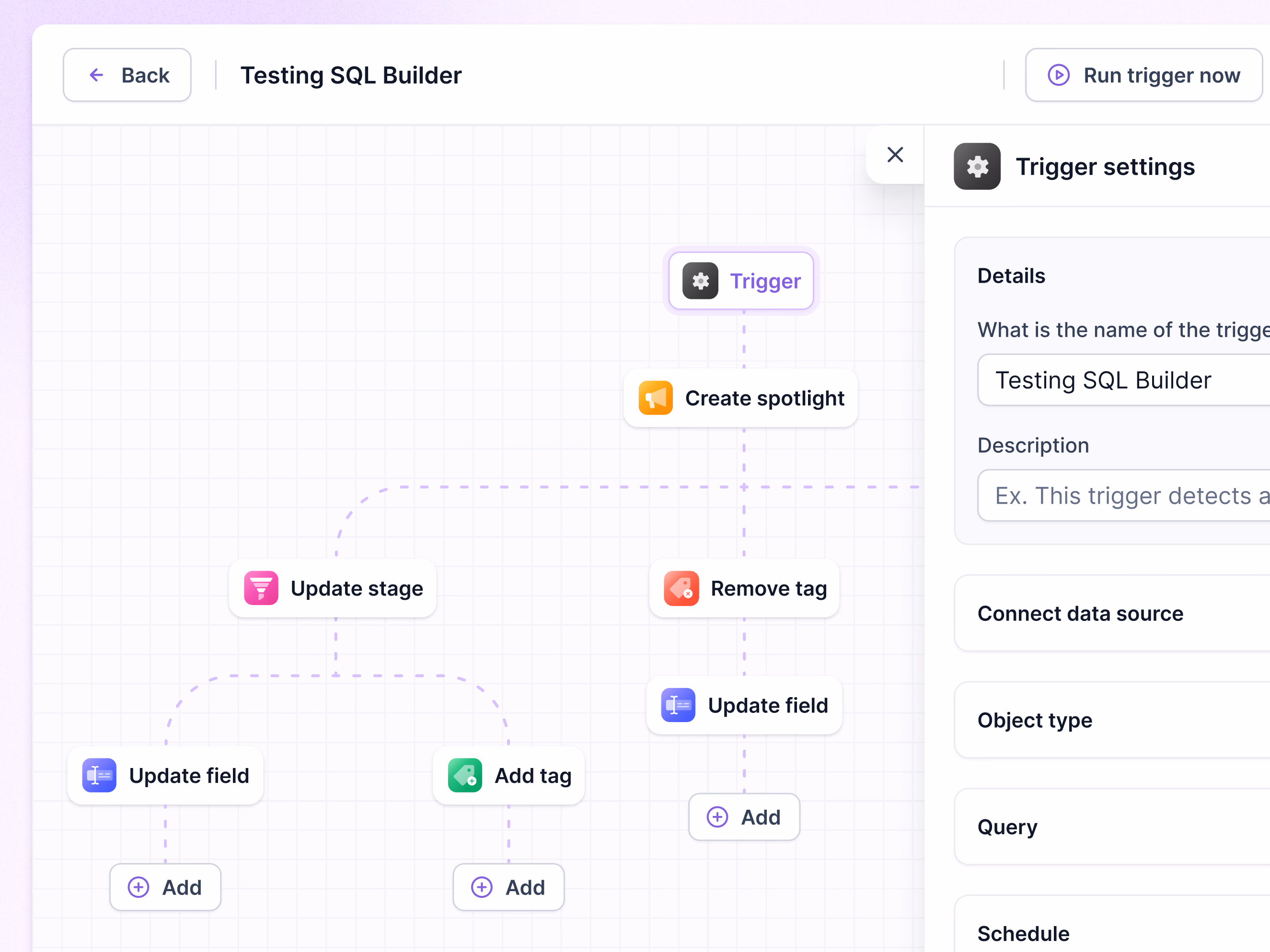 Workflow trigger logic map draft for Lantern